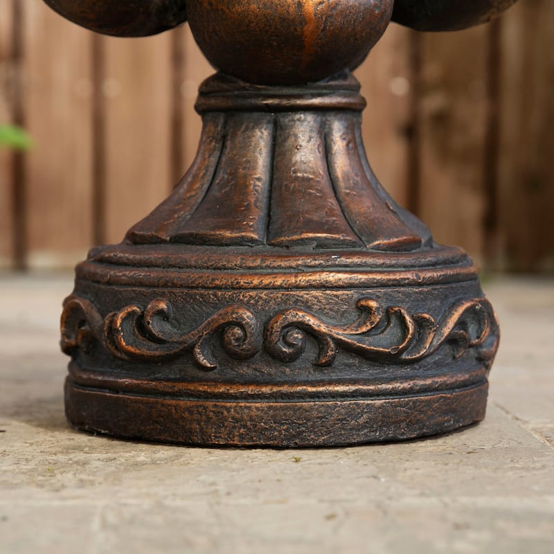 MgO Bronze French Holiness Fleur De Lis LYS Garden Statue Coastal Sculpture by Glitzhome