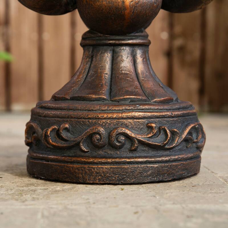 MgO Bronze French Holiness Fleur De Lis LYS Garden Statue Coastal Sculpture by Glitzhome