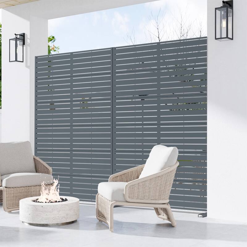 Dovelina 6ft.Outdoor Freestanding Metal Privacy Screen Decorative Garden Fence - 72"x47"