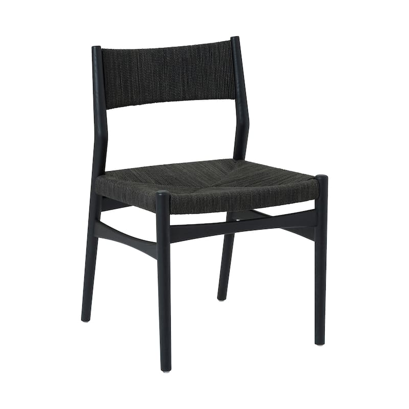 Pasadena Danish Solid Wood Oval Dining Table Set wtih Paper Cord Chairs