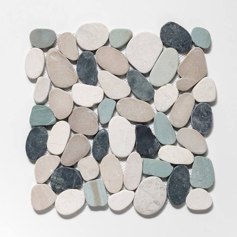 Sliced Pebble 11 in. x 11 in. Mesh-Mounted Mosaic Wall and Floor Tile