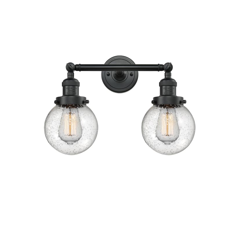 Innovations Lighting Beacon 2 Light 17" Wide Bathroom Vanity Light - Matte Black / Seedy