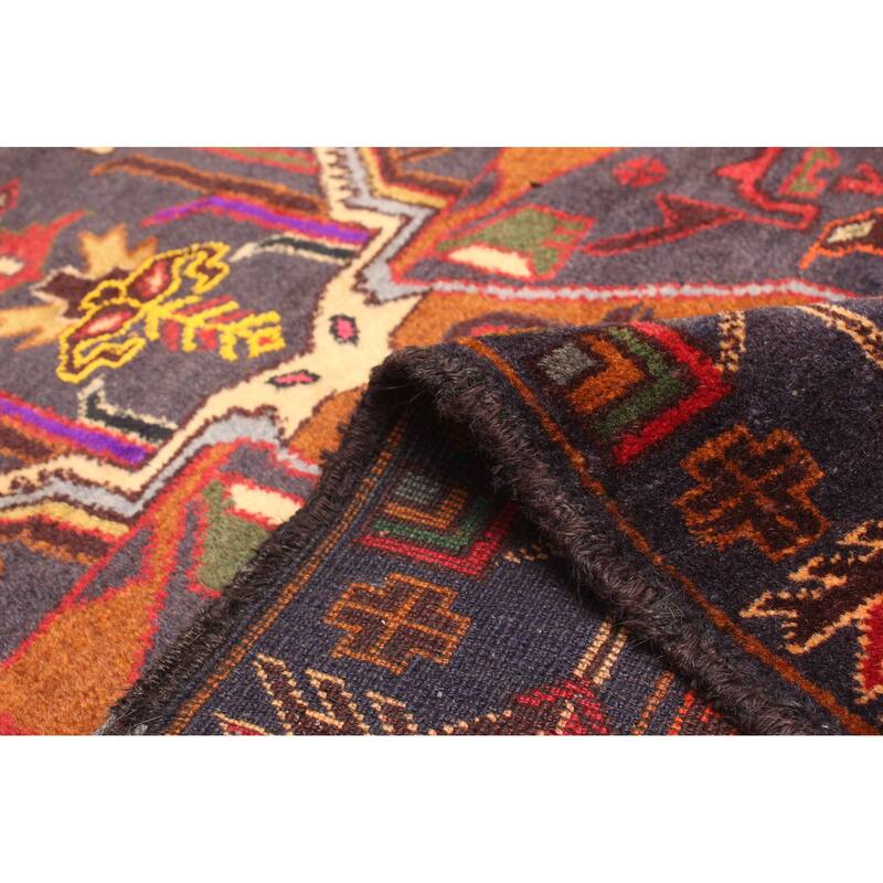 ECARPETGALLERY Hand-knotted Teimani Dark Navy Wool Rug - 3'0 x 4'5