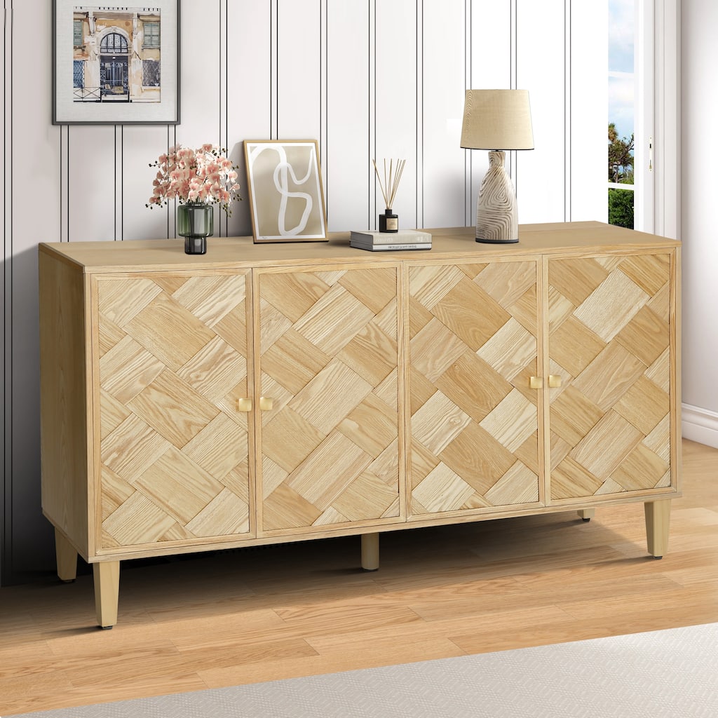 Christopher Knight Home - Elias 59.8" Sideboard with Solid Wood Legs and Ample Storage