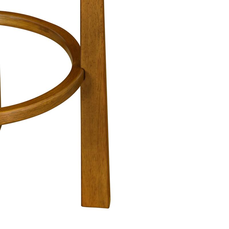 Christopher Knight Home - Tara Rubberwood Upholstered Barstools in Walnut and Ivory Fabric