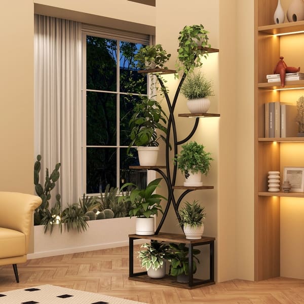 Plant Stand Indoor with Grow Light 7 Tiered Plant Shelf Indoor 56" Corner  Plant Stands for Indoor Plants - Bed Bath & Beyond - 42857887