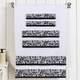 preview thumbnail 67 of 69, Superior Wisteria Cotton Floral Jacquard 6 Piece Bathroom Towel Set 6-Piece - White/Black