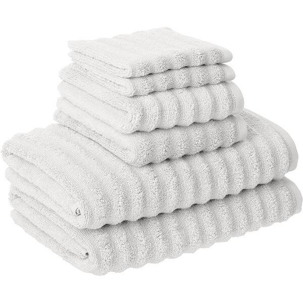 Cora 6 Piece Soft Egyptian Cotton Towel Set, Classic Textured Design