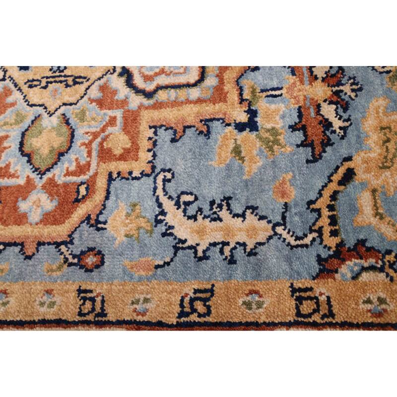 ECARPETGALLERY Hand-knotted Jules Sultane Sky Blue Wool Rug - 5'1 x 7'0
