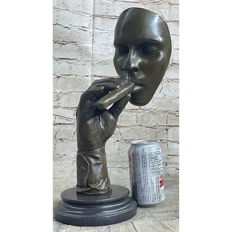 Havana Man Smoking Cigar Bronze Statue Sculpture Modern Art 15 Inches X 8 Inches