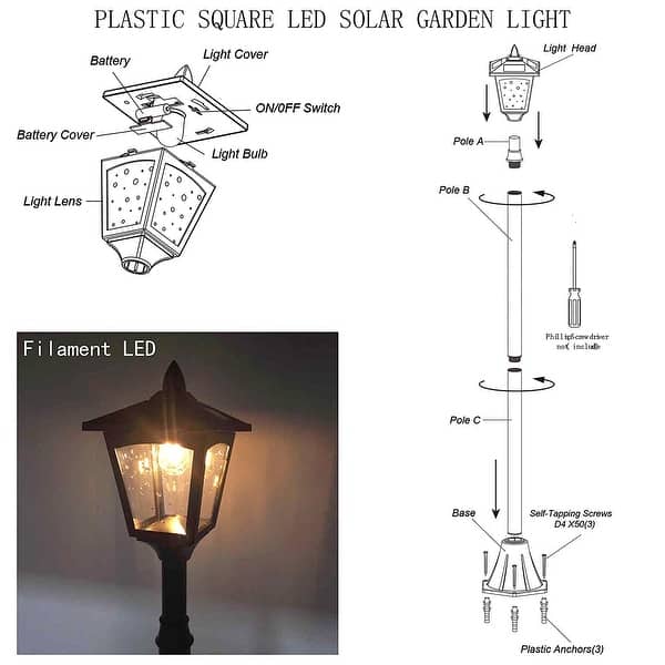 Kanstar 42 Mini Street Vintage Outdoor Garden Solar Lamp Outdoor Garden Solar Lamp