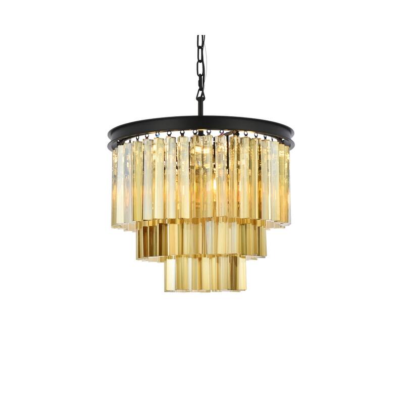 Royce Edge 9-Light Matte Black Chandelier