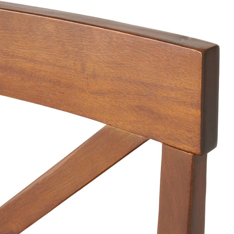 Indoor Acacia Wood Dining Chairs with X-Back Design, Set of 2
