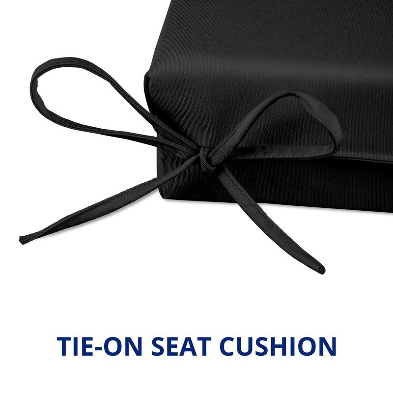 Set of 4 Waterproof Outdoor Chair Cushions with Ties for Patio Furniture