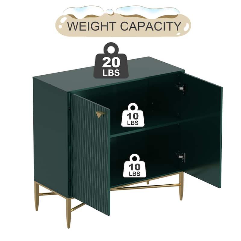 Clihome 32-Inch 2 Door Locker Media Storage Cabinet/Buffet