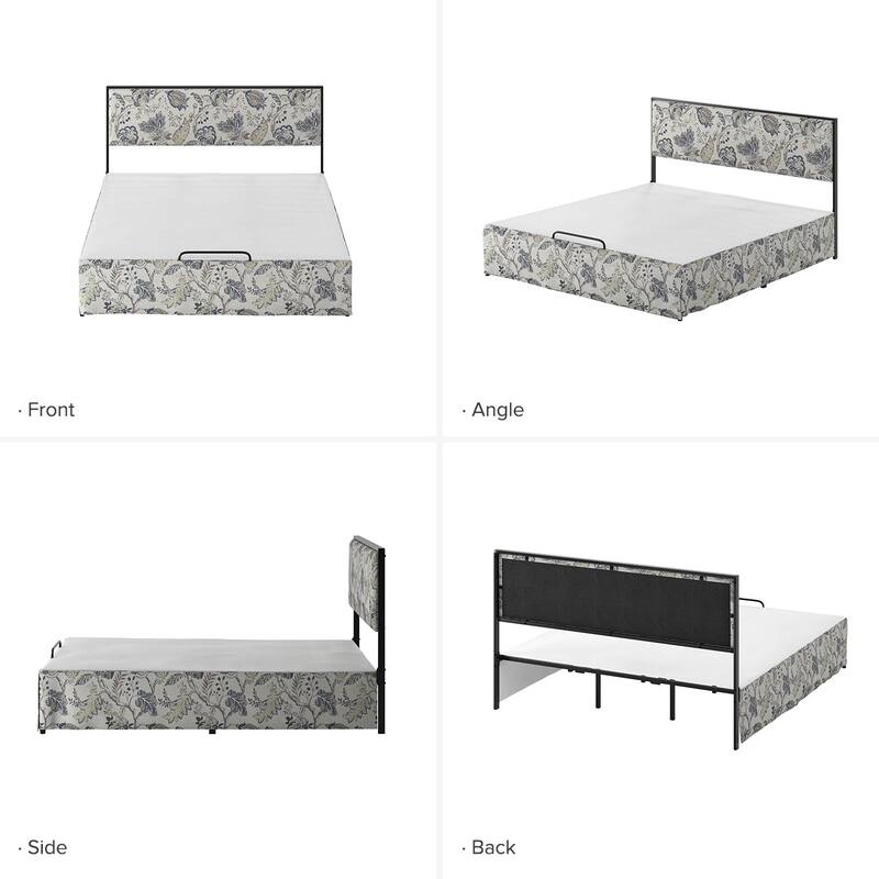 Oliver Modern Washable Slipcover Bed Upholstered Metal by HULALA HOME