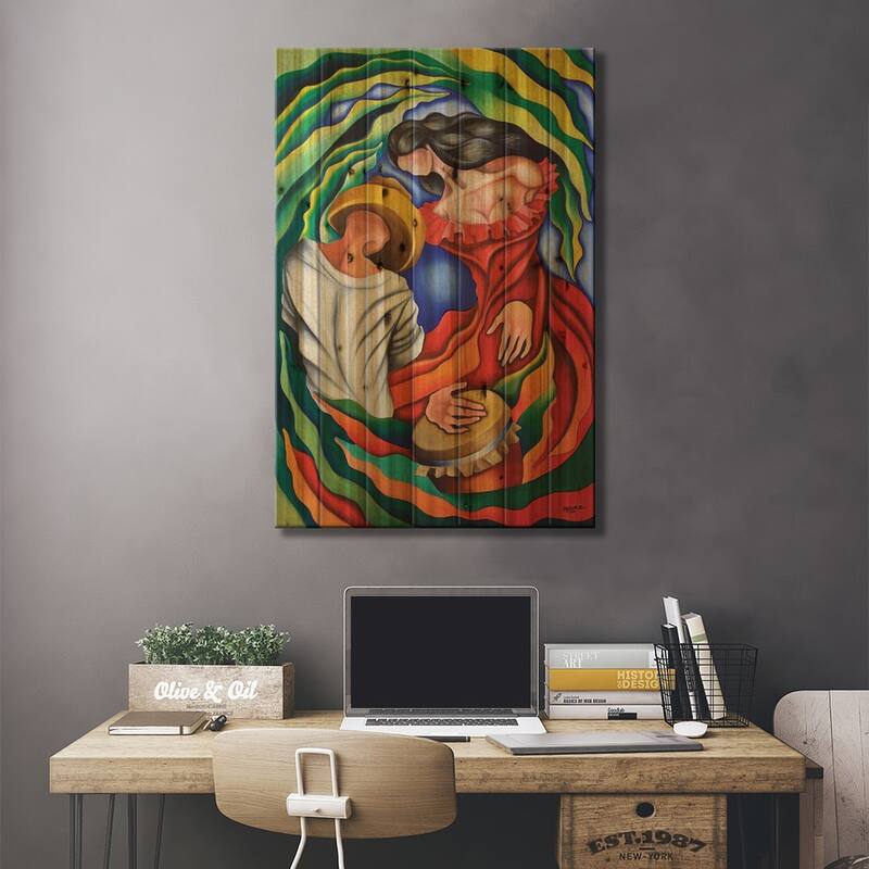Rumba Guajira Print On Wood by Dixie Miguez - Multi-Color