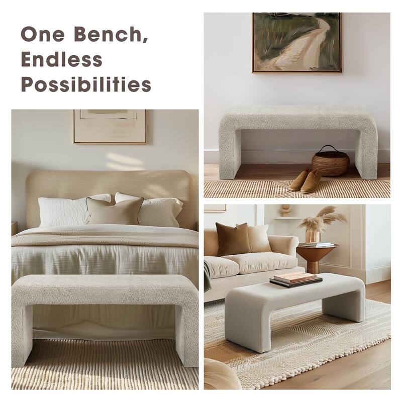 INK+IVY Steve Boucle Waterfall Bench