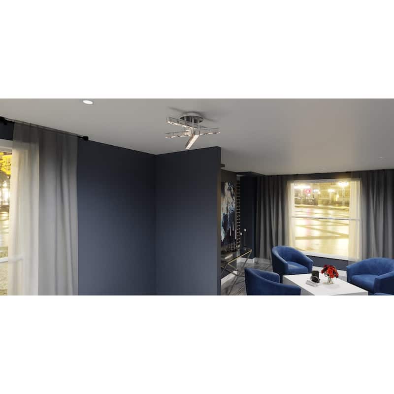 Comet Integrated LED Polished Chrome Semi-Flush Mount