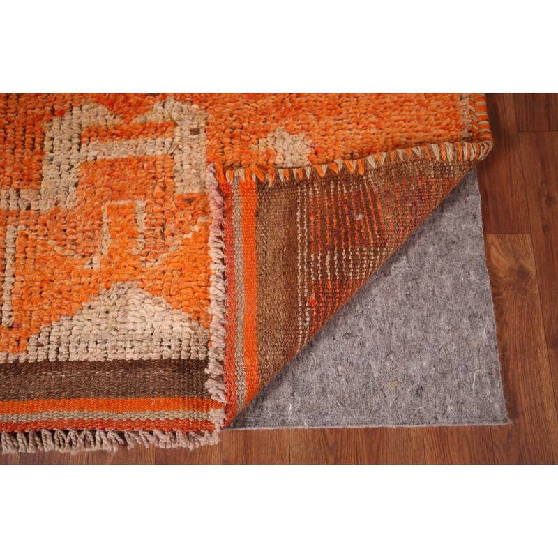 Transitional Oushak Vintage Runner Rug Handmade Wool Carpet - 3'6"x 9'9"