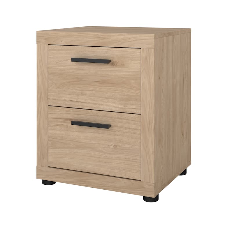 Porch & Den Mira 2 Drawer Nightstand, Jackson Hickory
