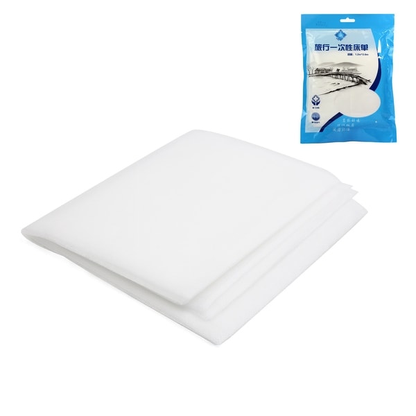 White Non-woven Disposable Portable Travel Hotel Bed Sheets Cover 3.9ft x 6.6ft
