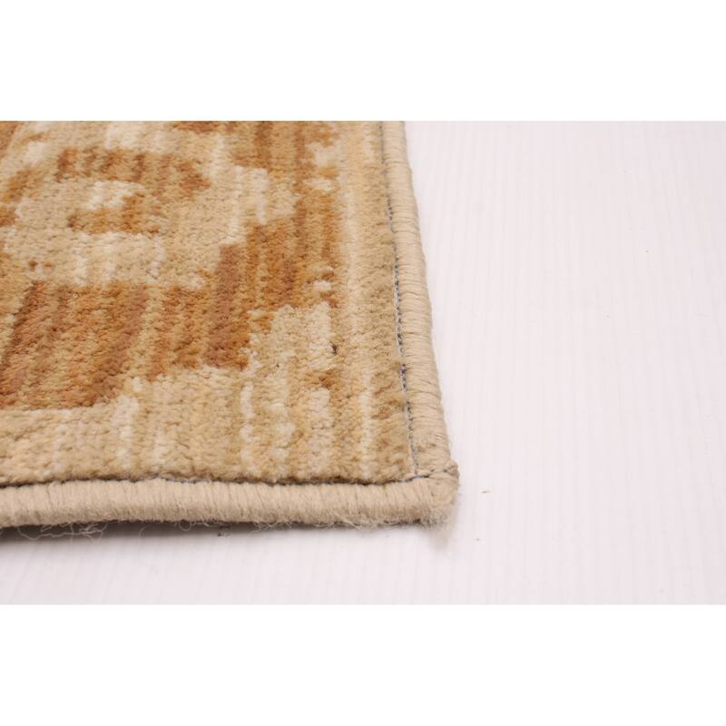 ECARPETGALLERY Machine Woven Lotus Mod Khaki Polypropylene Rug - 5'0 x 7'8