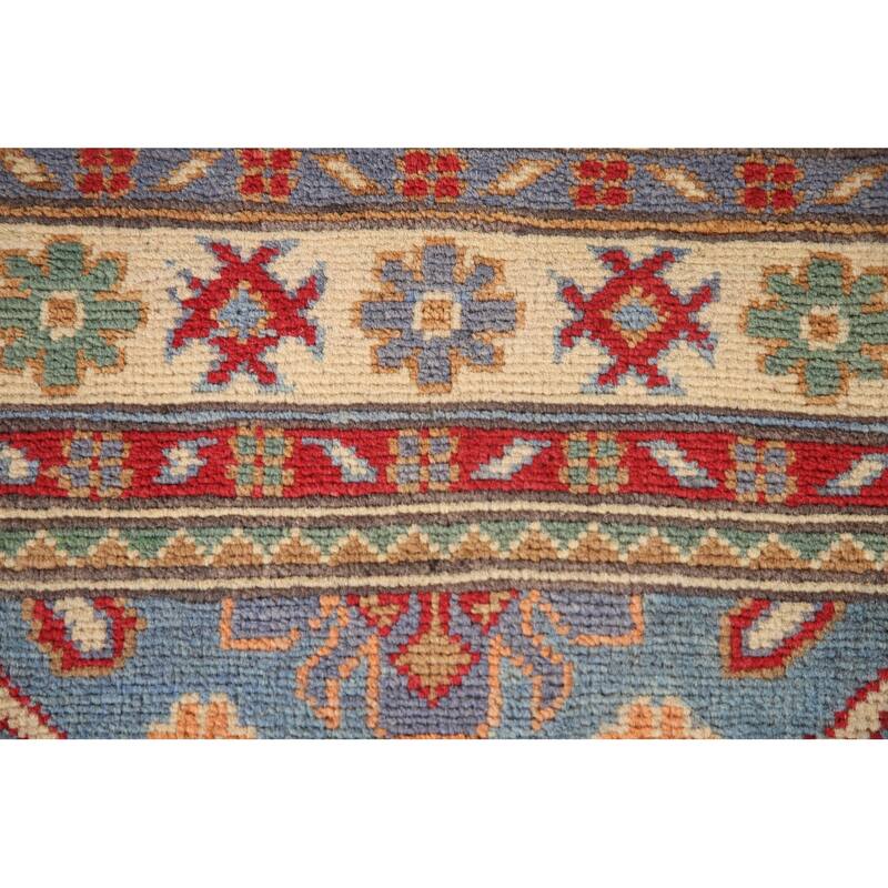 Light Blue Kazak Oriental Accent Rug Handmade Wool Carpet - 2'8" x 4'0"