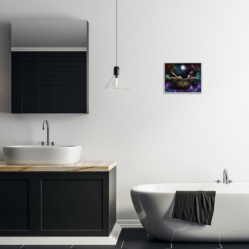 Stupell Bathing Under Moonlight Framed Giclee Art Design By Mandie Manzano