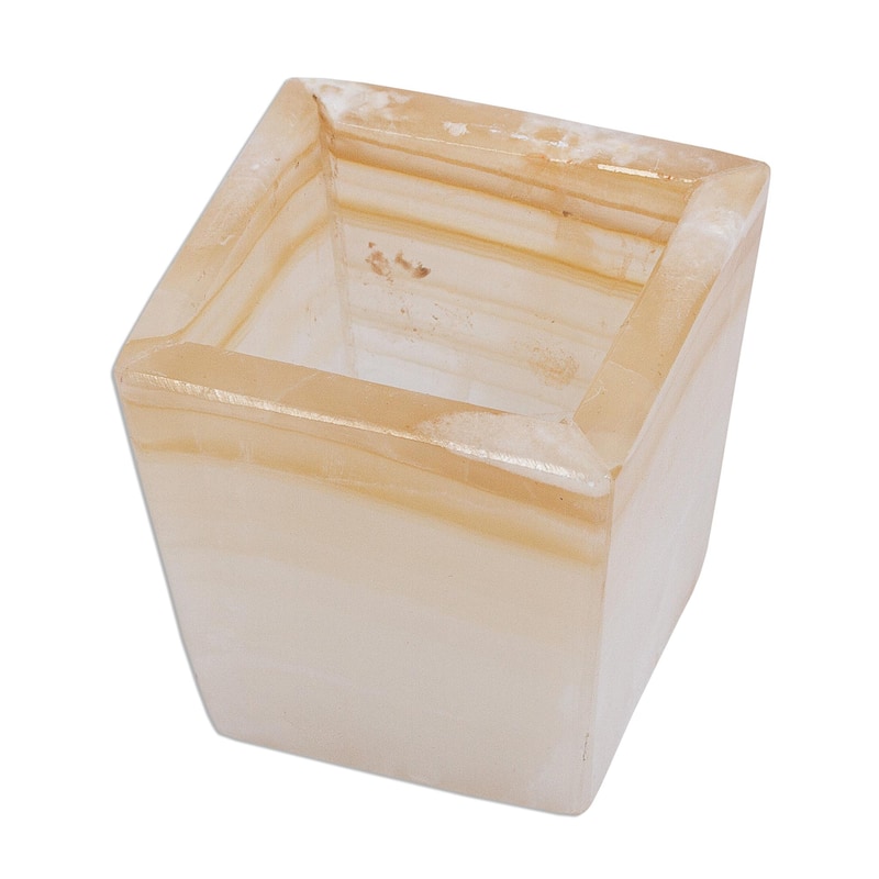 Novica Handmade Cream And Honey Onyx Desk Set