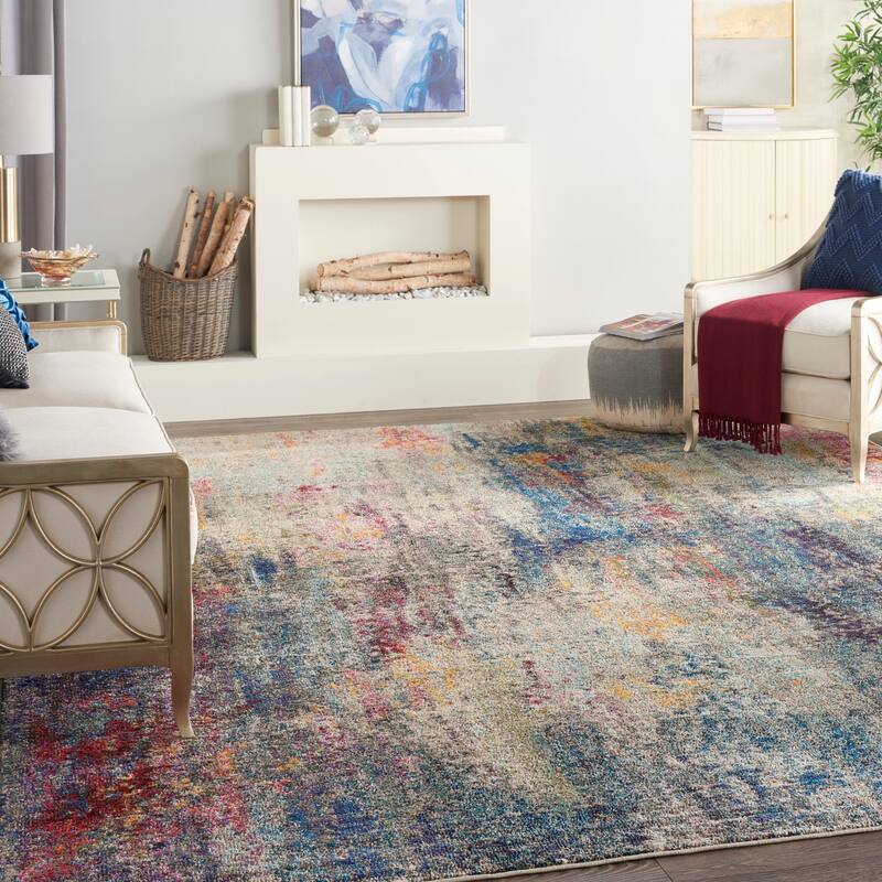 Nourison Celestial Modern Abstract Multicolor Area Rug - 9' x 12' - Multicolor - Rectangle