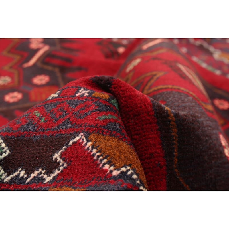 ECARPETGALLERY Hand-knotted Teimani Red Wool Rug - 3'11 x 7'0