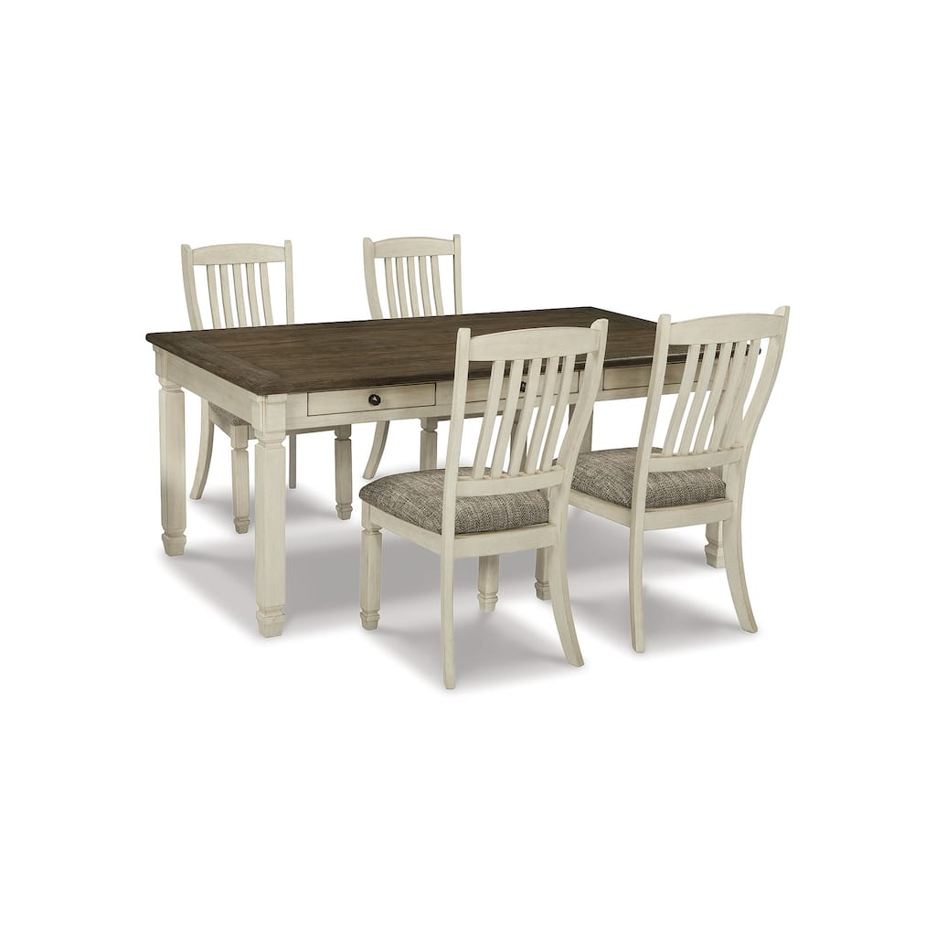 Signature Design by Ashley Bolanburg Antique White / Brown 5-Piece Dining Package