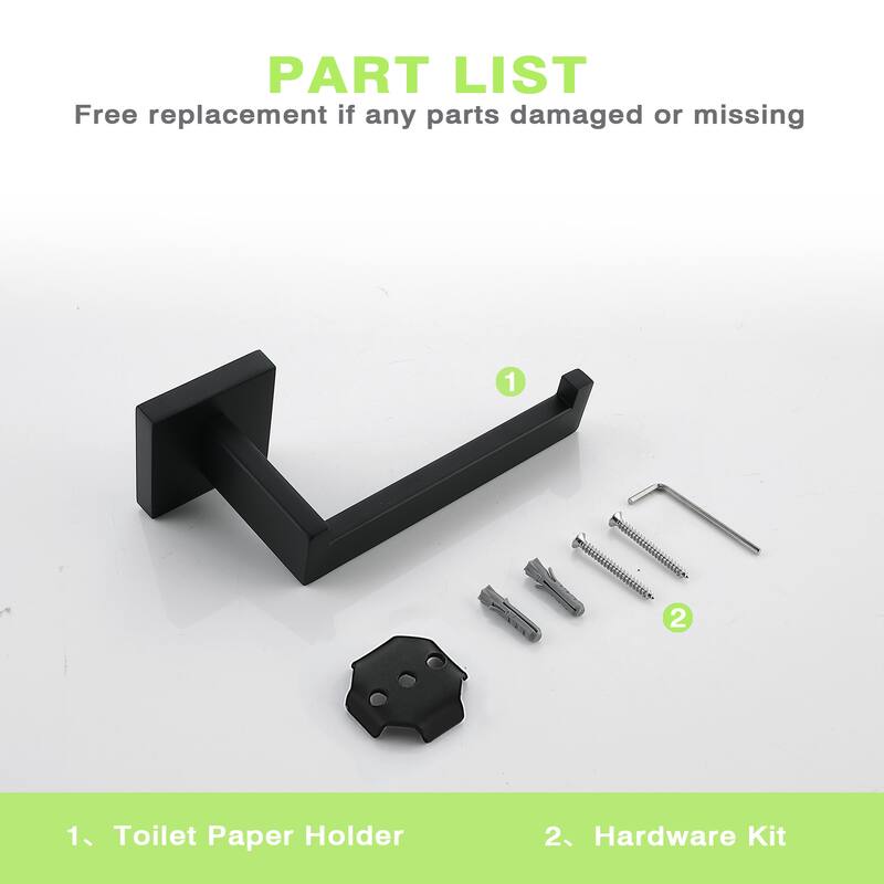 Wall Mount Toilet Paper Holder Bathroom Hardware - Satin Black