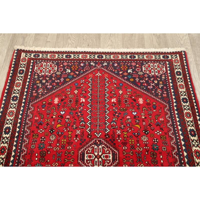 Tribal Vegetable Dye Abadeh Nafar Persian Area Rug Wool Hand-knotted - 3'5" x 5'3"