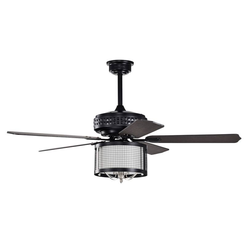 Kantaa 52 Inch Matte Black Industrial Ceiling Fan with Remote - N/A