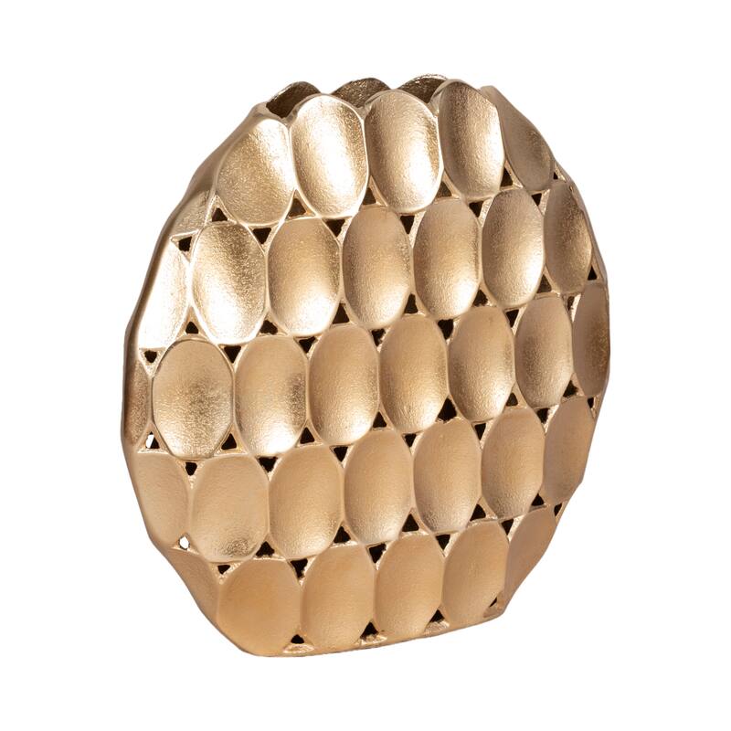 Sagebrook Home Modern Metal Textured Oval Vase