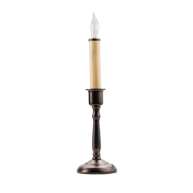 Lighted LED Window Candles - 12" - Beige and Bronze - Set of 3