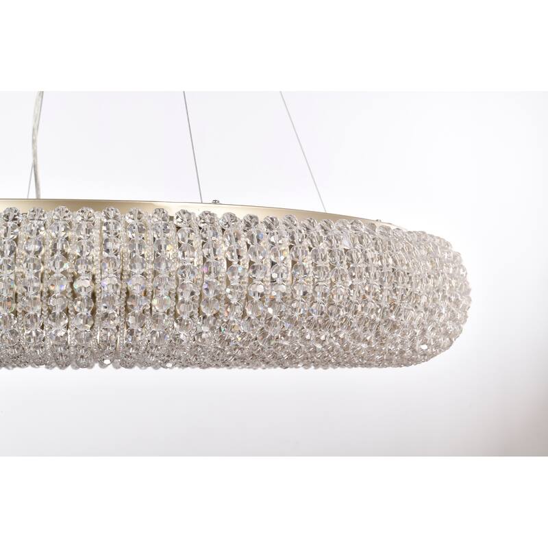 Krista Glam Champagne Gold Crystal Chandelier - 2 Size Options (16-Light/24-Light), Dimmable G9 Fixture with Adjustable Wire