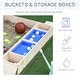 preview thumbnail 5 of 9, Outsunny Kids Sandbox with Cover and Storage Buckets, Outdoor Wooden Sandbox - 47.25" x 47.25" x 15.75"