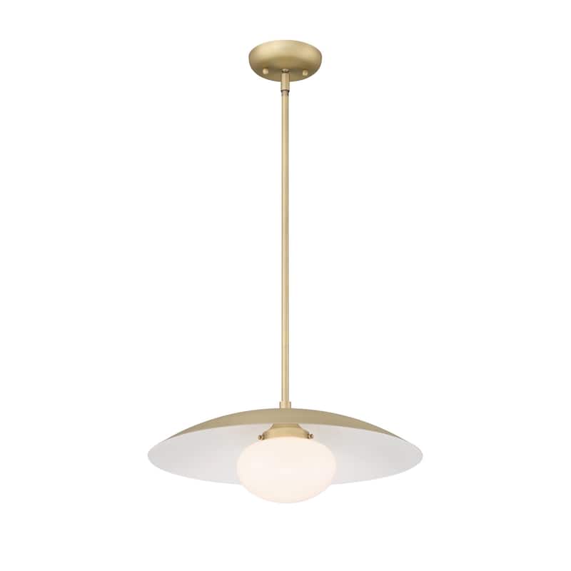 Lumanity Declan Modern Disc Satin Brass 18" Pendant Ceiling Light - 18'' D x 18'' W x 6.5'' H
