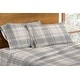 preview thumbnail 15 of 39, Dormisette Luxury German Flannel 6-ounce Hemstitch Bed Sheet Set California King - grey/ivory plaid