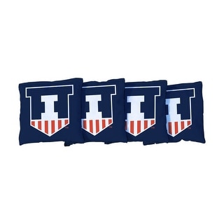 Illinois Fighting Illini Badge Blue Cornhole Bags