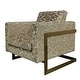 preview thumbnail 1 of 0, Harp & Finial Finch Chair - Beige Geoffrey Cobblestone Fabric, Brass Fame Beige