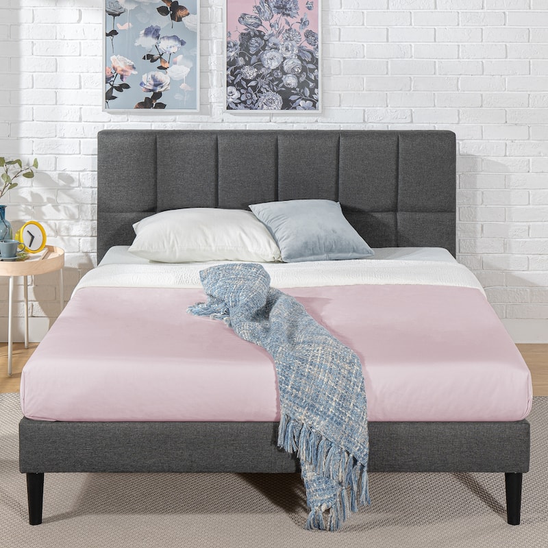 Priage by ZINUS Upholstered Square Stitched Platform Bed Frame