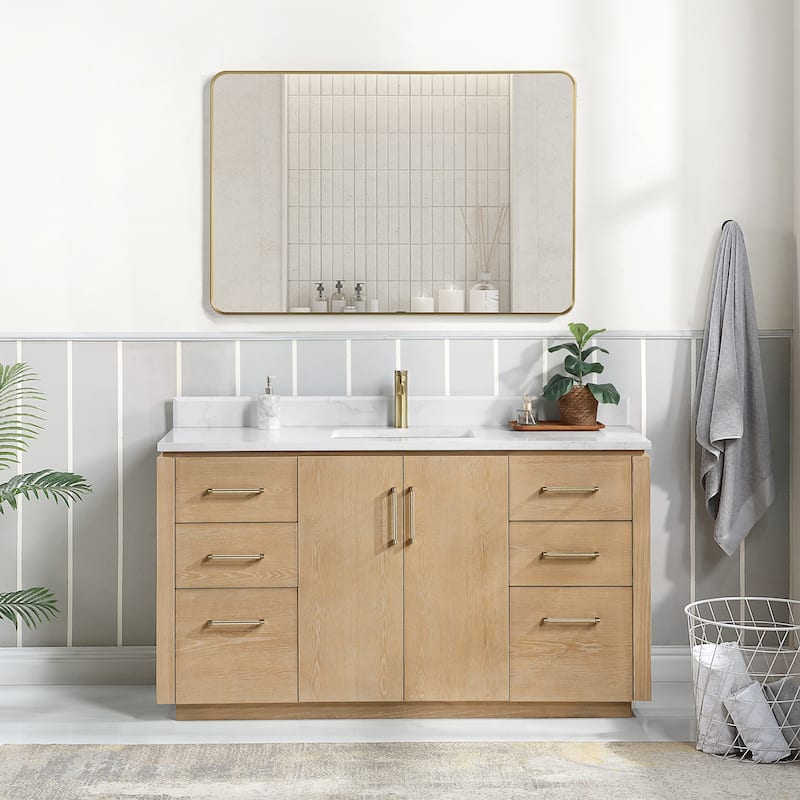 San Single Bath Vanity with Composite Stone Top without Mirror