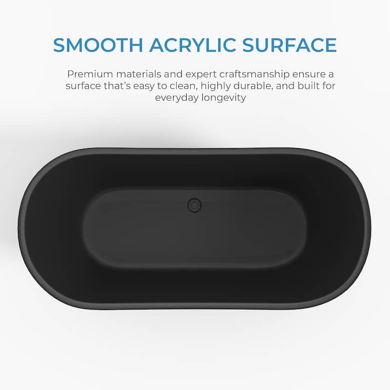 OVE Herschel 60-inch Free-Standing Bathtub in Matte Black