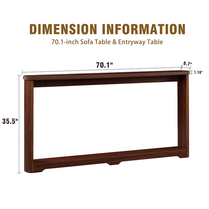 Console Table Side Table with Bottom Shelf, Rustic Side Table Hallway Table Walnut Entryway Table for Living Room