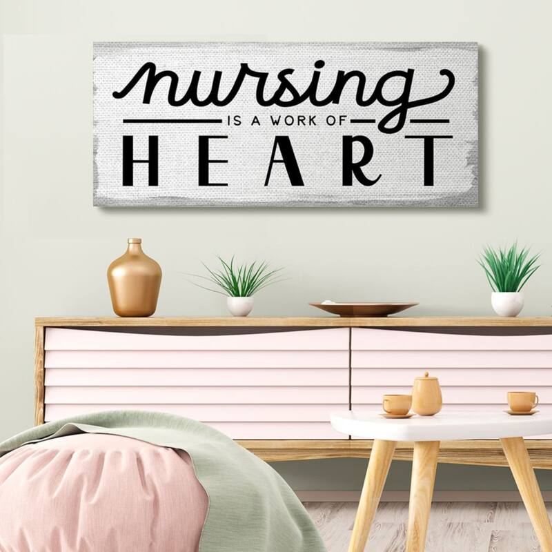 Stupell Nursing is Work of Heart Charming Appreciation Sign Canvas Wall Art