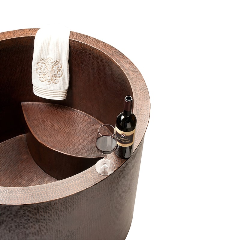 45-in Hammered Copper Japanese Style Soaker Bathtub in Oil Rubbed Bronze (BTR45DB)